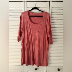 Pure Jill Coral Elbow length Sleeve Knit Top